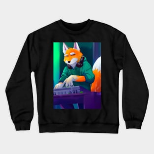 Fox at the DJ booth Crewneck Sweatshirt